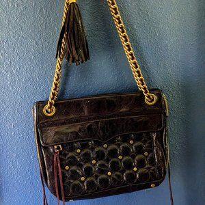 Rebecca Minkoff 	studded gold quilted adjustable chain strap